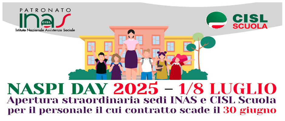NASPI DAY SETTIMANA dal 1° all'8 luglio per coloro che si trovano in scadenza di contratto al 30 giugno
